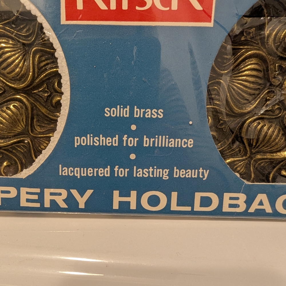 VINTAGE Kirsch Solid Brass Drapery Holdbacks Hollywood Regency Medallion Ornate - Picture 7 of 7